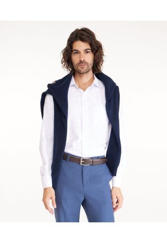 Camisa Para Hombre Manga Larga Con Bolsillo Color Blanco Marca Patprimo #44012742 Patprimo