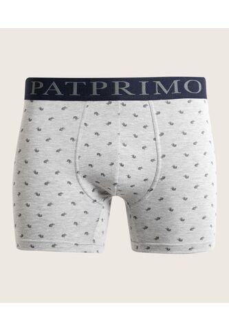 Boxer Algodón Estampado, Realce Pespuntado Elastico Expuesto X1 Para Hombre Gris Patprimo Patprimo