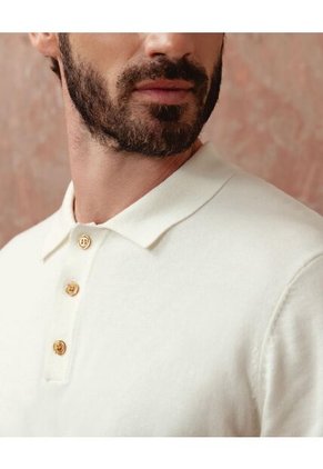 Polo  Para Hombre Cuello Tejido Sin Bolsillo Color Crema Marca Patprimo #44112790