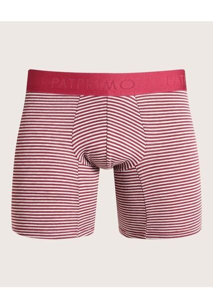 Pantaloncillo Algodón Mini Rayas Preteñido Elástico Expuesto X1 Para Hombre Vino Patprimo