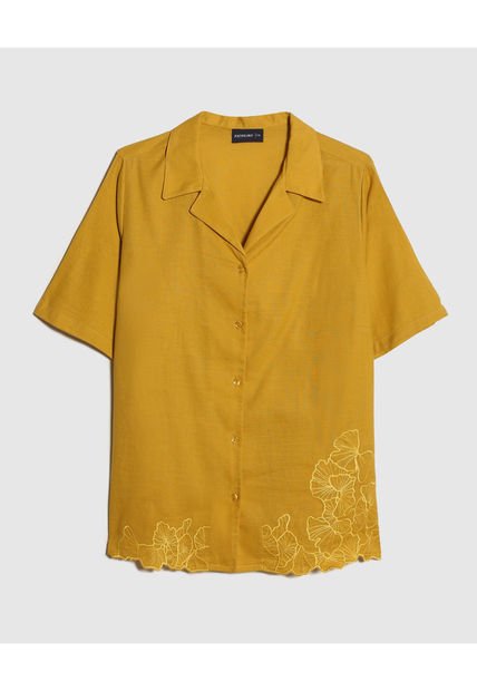 Camisa Para Mujer Manga Corta Color Amarillo  Marca Patprimo #14010189
