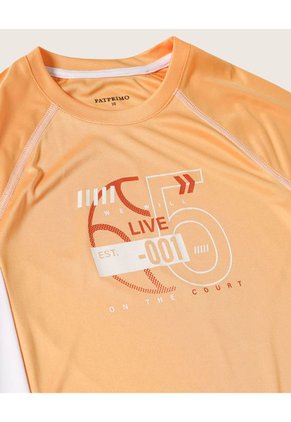 Camiseta Para Niño Manga Corta Color Naranja Marca Patprimo #66090293