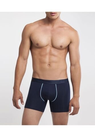 Boxer  Con Detalles En Contraste Lycra-Algodón X1 Para Hombre Azul Patprimo Patprimo