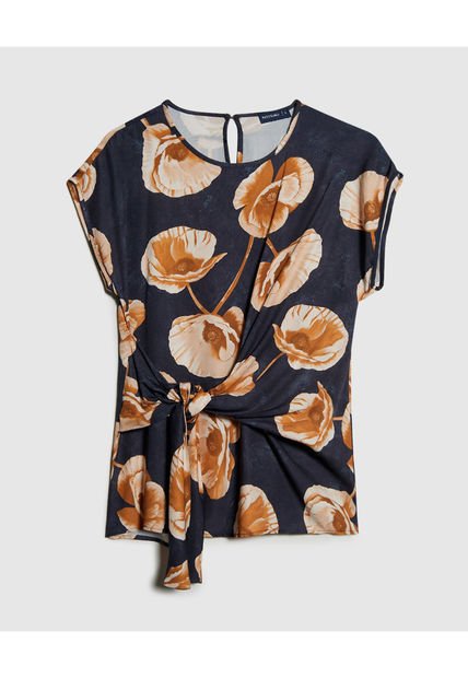 Blusa Para Mujer Manga Corta Color Azul Oscuro Marca Patprimo #30123446