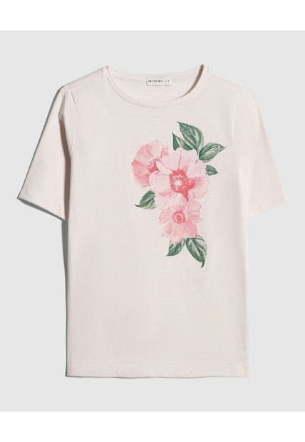 Camiseta Para Mujer Manga Corta Color Crema Marca Patprimo #30093564