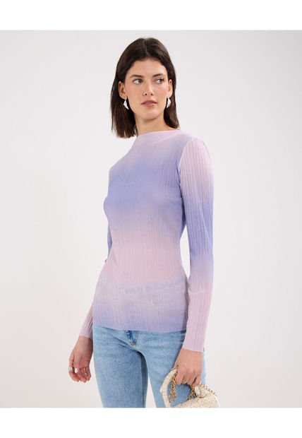 Camiseta Para Mujer Manga Larga Color Morado Marca Patprimo #30093568