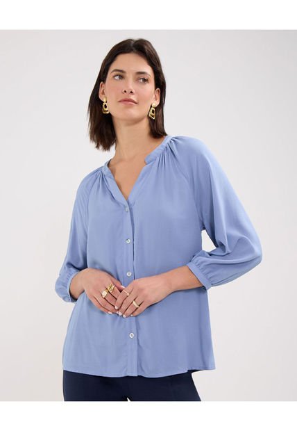 Blusa Para Mujer Manga 3/4 Color Azul Claro Marca Patprimo #30123389