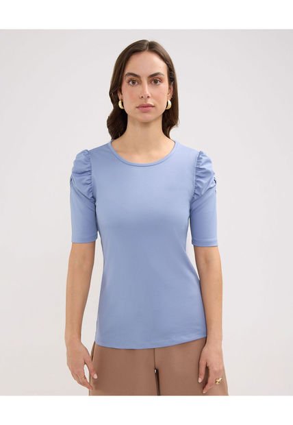 Camiseta Para Mujer Manga Corta Color Azul Claro Marca Patprimo #30093594