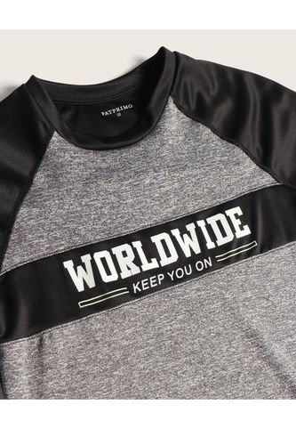 Camiseta Para Niño Manga Corta Color Gris  Marca Patprimo #66090295 Patprimo