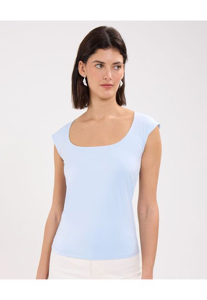 Camiseta Para Mujer Manga Corta Color Azul Claro Marca Patprimo #30093565