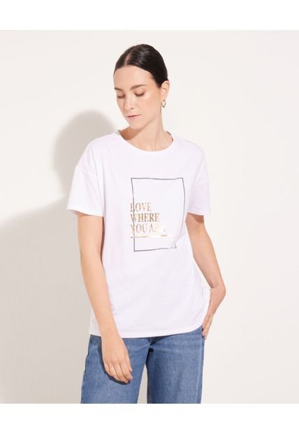 Camiseta Para Mujer Manga Corta Color Crudo Marca Patprimo #30093290