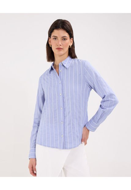 Camisa Para Mujer Manga Larga Color Azul Claro Marca Patprimo #30010658