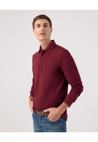 Polo Para Hombre Cuello Maquina Con Bolsillo Color Vino Marca Patprimo #44112751 Patprimo