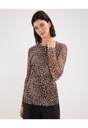 Camiseta Para Mujer Manga Larga Color Café  Marca Patprimo #30093583