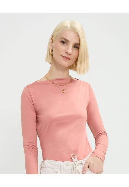 Camiseta Para Mujer Manga Larga Cuello Redondo Color Rosa Marca Patprimo #30093728