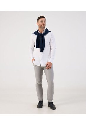 Camisa  Para Hombre Manga Larga Sin Bolsillo Cuello I Color Blanco Marca Patprimo #44017342