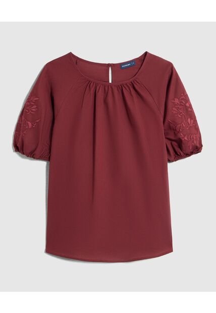 Blusa  Para Mujer Manga Corta Color Vino Marca Patprimo #30123638