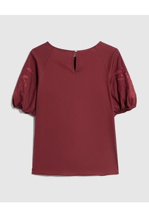 Blusa  Para Mujer Manga Corta Color Vino Marca Patprimo #30123638