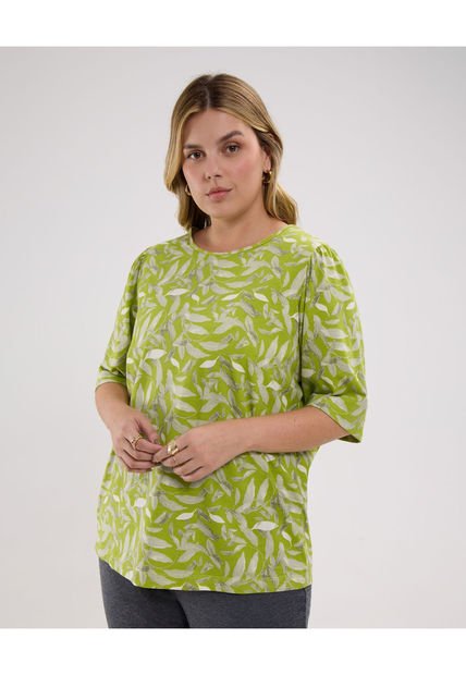 Camiseta Para Mujer Manga Corta Color Verde  Marca Patprimo #14091400