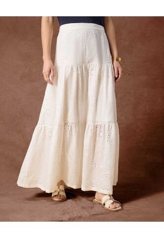 Falda  Para Mujer Medio Color Blanco Marca Patprimo #30140421 Patprimo