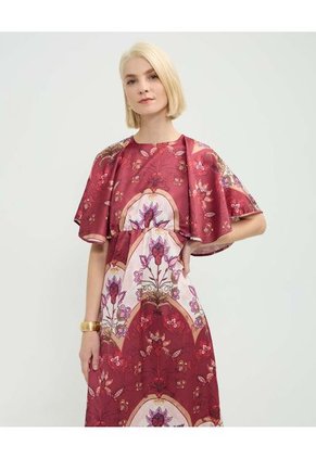 Vestido Para Mujer M/C Medio Color Vino Marca Patprimo #30171041