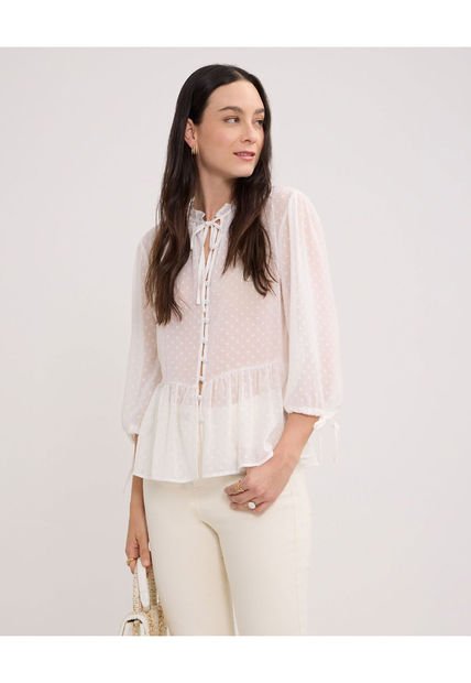 Blusa Para Mujer Manga 3/4 Color Blanco Marca Patprimo #30123367