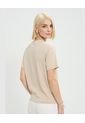Camiseta Para Mujer Manga Sisa Cuello Redondo Color Beige Marca Patprimo #30093727 de Patprimo