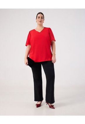 Blusa  Para Mujer Manga Corta Color Rojo Marca Patprimo #14121419