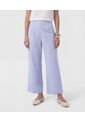 Pantalón Culotte Con Pinzas Frontales   Para Mujer Azul Patprimo de Patprimo