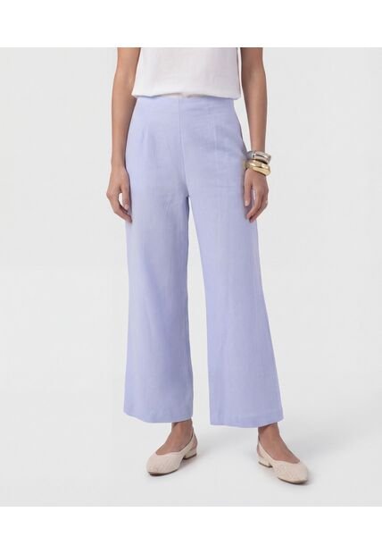 Pantalón Culotte Con Pinzas Frontales   Para Mujer Azul Patprimo