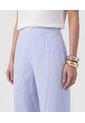 Pantalón Culotte Con Pinzas Frontales   Para Mujer Azul Patprimo de Patprimo