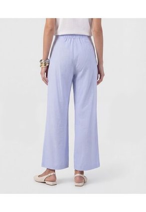 Pantalón Culotte Con Pinzas Frontales   Para Mujer Azul Patprimo