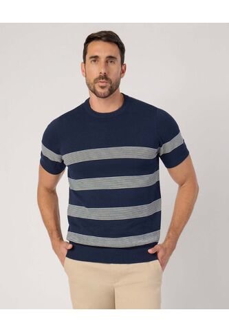 Camiseta  Para Hombre Manga Corta Cuello Redondo Color Azul Marca Patprimo #44090951 Patprimo