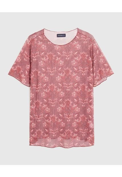 Camiseta Para Mujer Manga Corta Cuello Redondo Color Vino Marca Patprimo #14091433