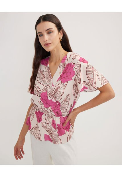 Blusa Para Mujer Manga Corta Color Rosa Marca Patprimo #30123263