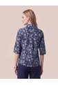 Blusa De Cuello Clásico Y Manga Al Codo Mujer  Para Mujer Azul Patprimo de Patprimo