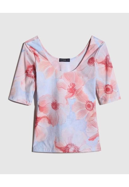 Camiseta Para Mujer Manga Corta Color Azul Claro Marca Patprimo #30093566