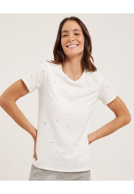 Camiseta Para Mujer Manga Corta Color Blanco Marca Patprimo #30093363