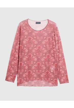 Camiseta Para Mujer Manga Larga Cuello Redondo Color Vino Marca Patprimo #14091432