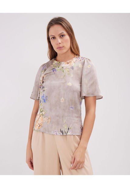 Blusa Para Mujer Manga Corta Color Gris  Marca Patprimo #30123246