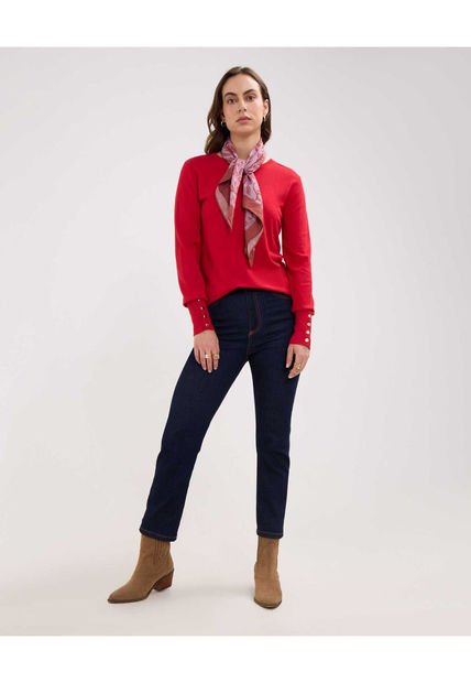 Saco Para Mujer Cuello Redondo Color Rojo  Marca Patprimo #30330586