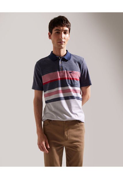 Polo Para Hombre Cuello Tejido Con Bolsillo Color Azul Oscuro Marca Patprimo #44112452