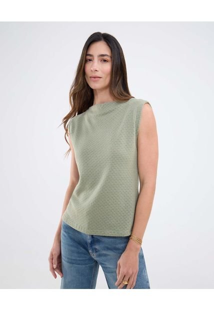 Camiseta Para Mujer Manga Sisa Cuello Redondo Color Verde Marca Patprimo #30093789