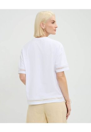 Camiseta Para Mujer Manga Corta Cuello Redondo Color Blanco Marca Patprimo #30093718