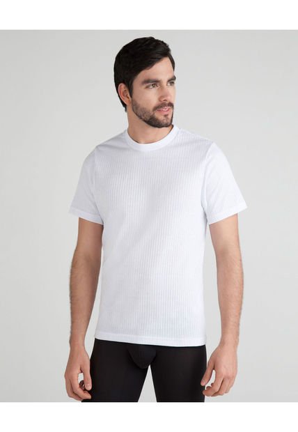 Camiseta Interior Para Hombre Interior M/C Canales C/R Color Blanco Marca Patprimo #19271