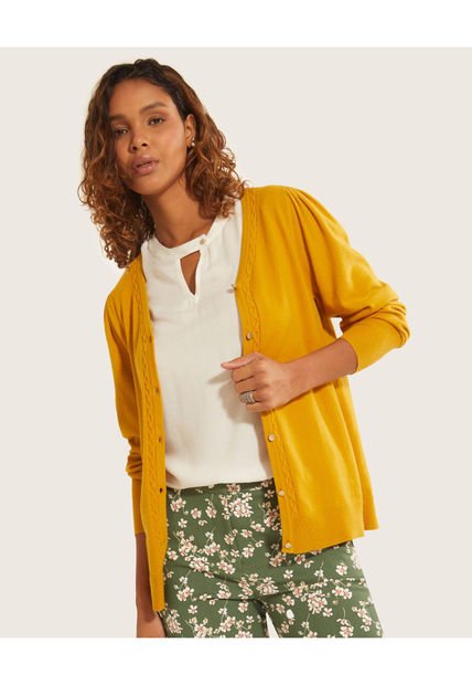 Saco Para Mujer Cuello V Color Amarillo  Marca Patprimo #30330503