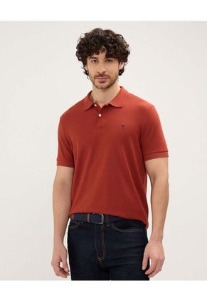 Polo Para Hombre Cuello Tejido Sin Bolsillo Color Terracota Marca Patprimo #44112696