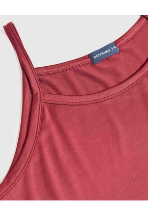 Camiseta Para Mujer Manga Larga Cuello Redondo Color Vino Marca Patprimo #14091432