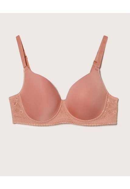 Brasier Copa Entera Unicolor Base En Encaje  Para Mujer Rosa Patprimo
