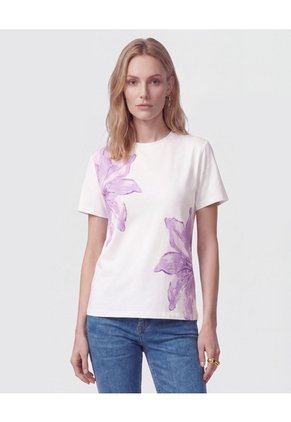 Camiseta De Manga Corta Regular Para Mujer Para Mujer Blanco Patprimo